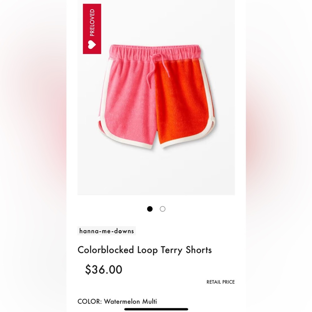 Hanna Andersson Colorblocked Loop Terry Shorts - Pink and Orange 6/7